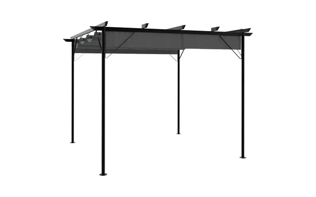 Pergola Med Sammenrulleligt Tag 3x3 M 180 G M - Antracitgrå