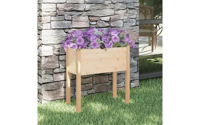 Plantekasse 70x31x70 Cm Massivt Fyrretræ - 1 Hvid