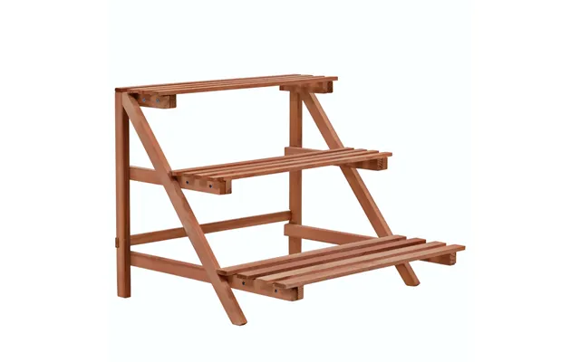 Plantestativ I 3 Niveauer Cedertræ - 48 X 45 X 40 Cm