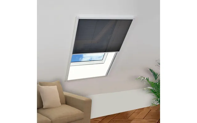 Plisseret Insektnet Til Vinduer Aluminium - Hvid 60 X 80 Cm