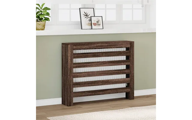 Radiatorskjuler Konstrueret Træ Egetræ - Brun Eg 205 X 21,5 X 83,5 Cm Horisontale Lameller