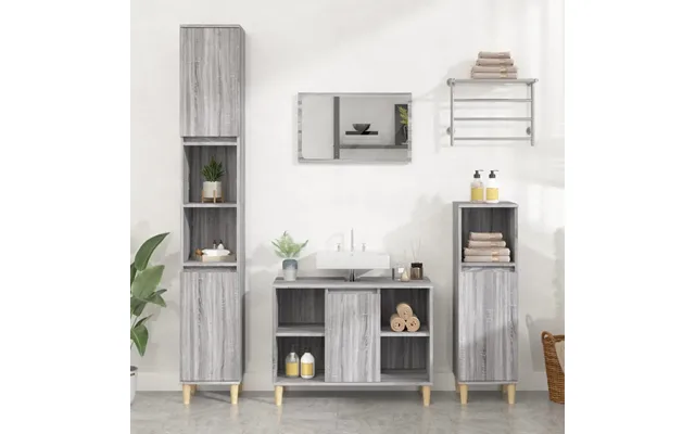 Skab Til Håndvask 80x33x60 Cm Konstrueret Træ - Sort