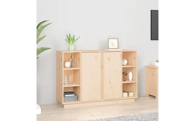 Skænk 120x35x80 Cm Massivt Fyrretræ - Hvid