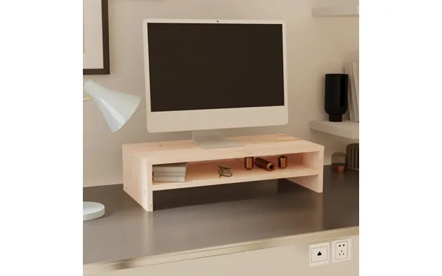 Skærmholder 50x24x13 Cm Massivt Fyrretræ - Hvid