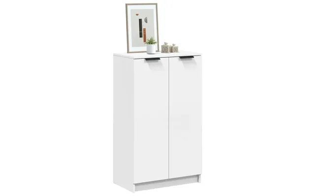 Skoskab 59x35x100 Cm Konstrueret Træ - Hvid Højglans