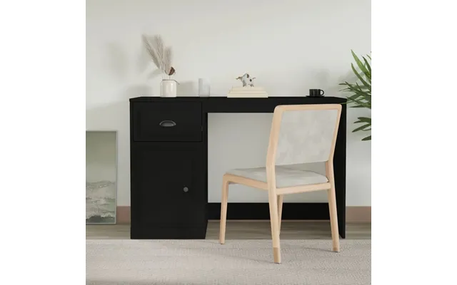 Skrivebord Med Skuffe 115x50x75 Cm Konstrueret Træ - Hvid