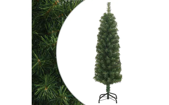 Smalt Kunstigt Juletræ Med Juletræsfod Pvc Grøn - With Flocked White Snow 240 Cm