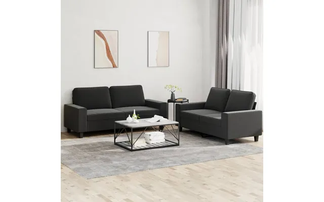 Sofasæt 2 Dele Stof - Vinrød Med Hynder