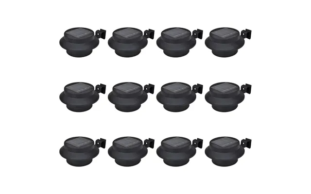 Soldrevne Hegnslamper Led - 12 Sort