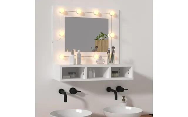 Spejlskab Med Led-lys 60x31,5x62 Cm - Røget Eg