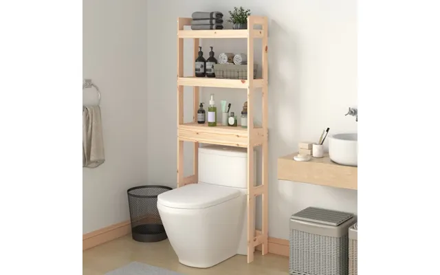 Toiletstativ 63x26x171 Cm Massivt Fyrretræ - Naturfarvet