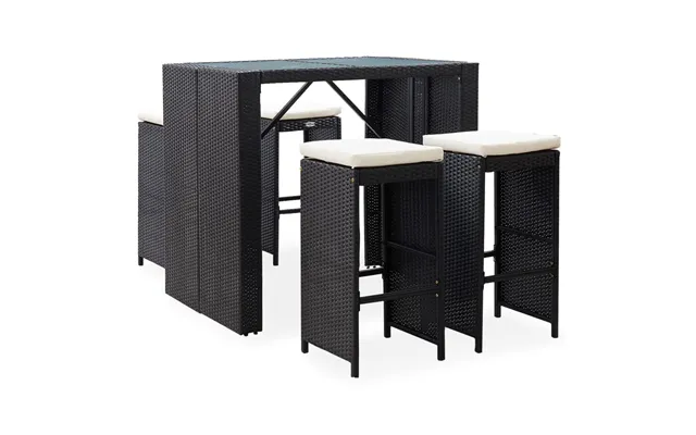 Udendørs Barsæt 5 Dele Polyrattan Og Glas - 8