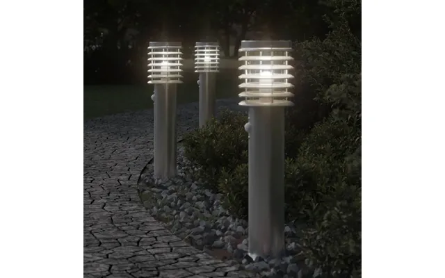 Udendørs Standerlampe Med Sensor 60 Cm Rustfrit Stål Sølvfarvet