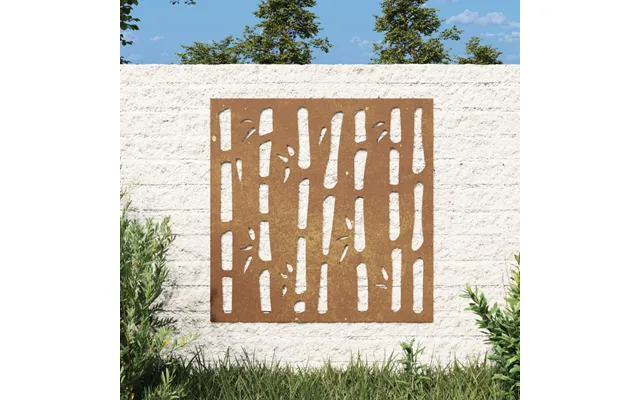 Udendørs Vægdekoration 55x55 Cm Bambusdesign Cortenstål