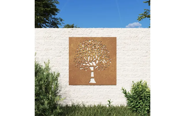 Udendørs Vægdekoration 55x55 Cm Trædesign Cortenstål