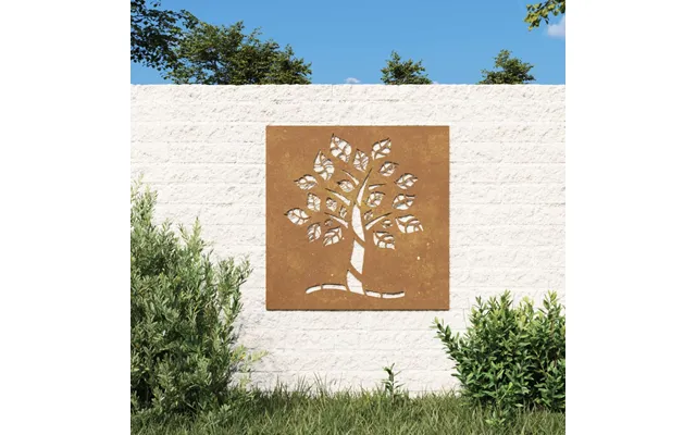 Udendørs Vægdekoration 55x55 Cm Trædesign Cortenstål