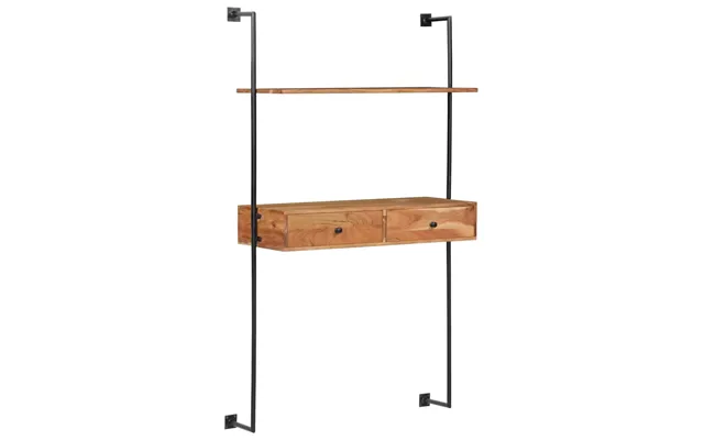 Vægmonteret Skrivebord Massivt Akacietræ 90 X 40 X 170 Cm