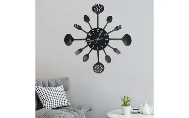 Vægur Med Ske Og Gaffel Design 40 Cm Aluminium