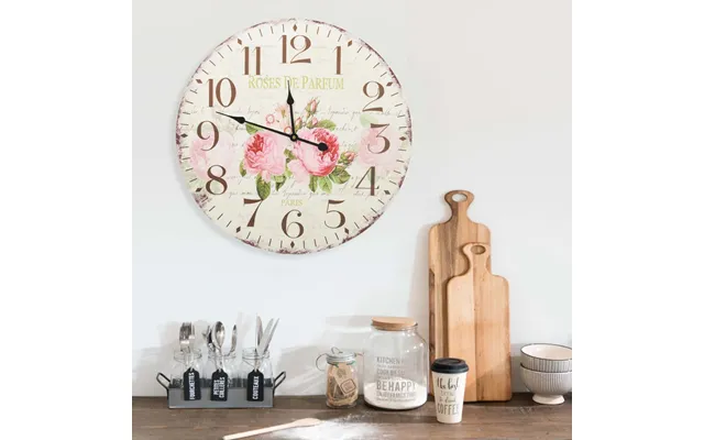 Vægur Vintagestil - Blomst 30 Cm