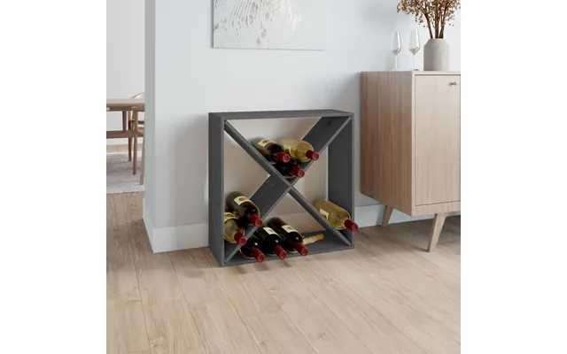 Vinreol 62x25x62 Cm Massivt Fyrretræ - Hvid Med 12 Huller