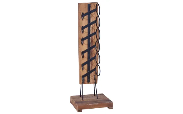 Vinreol Til 6 Flasker 35x35x100 Cm Massivt Teaktræ