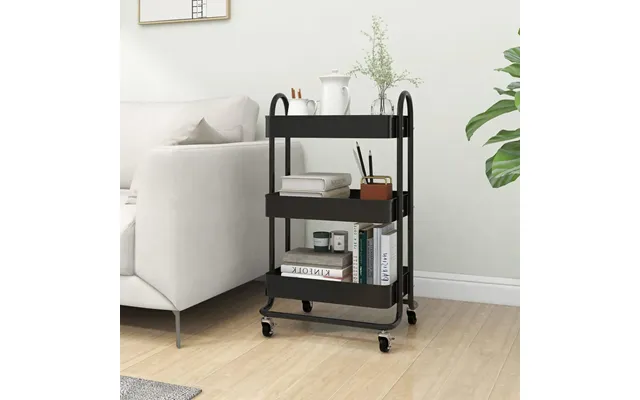Vogn Med 3 Hylder 43x34x79 Cm Stål - Hvid