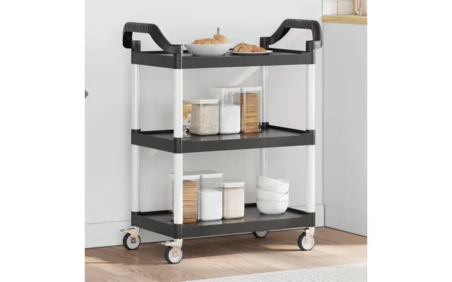 Vogn Med 3 Hylder Aluminium - Grå 77 X 34 X 72 Cm