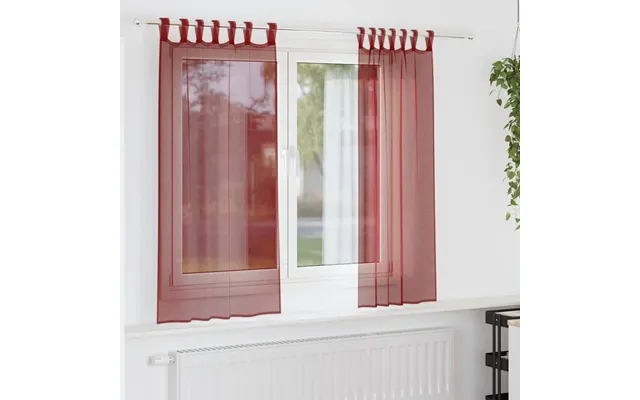 Voile-gardiner Vinrød - Med Øjeringe 140 X 225 Cm