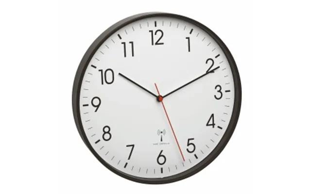 Klassisk Radiostyret Vægur Sort Kant - 30 Cm