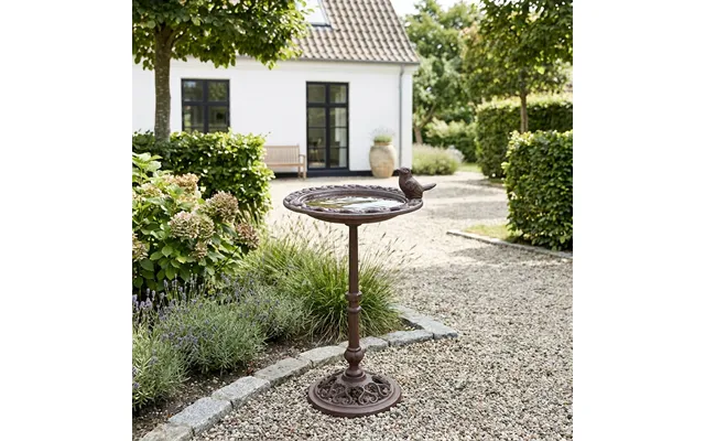 Fuglebad På Stander I Støbejern 22,5×22,5×h38,5 Cm