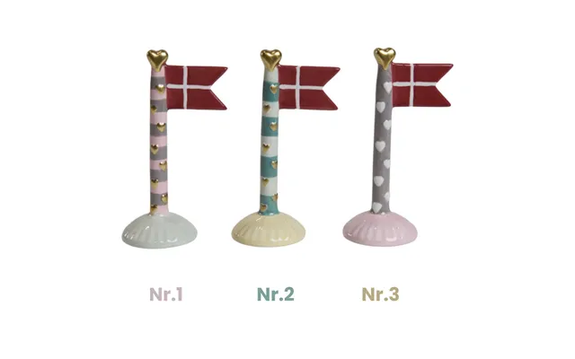 Keramik Flag Hjerter - Perfekt Gave, 3 Forskellige Farver