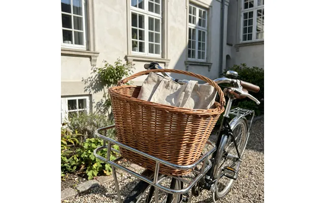 Oval Cykelkurv I Flettet Pil Med Hank 42×31×h25 Cm