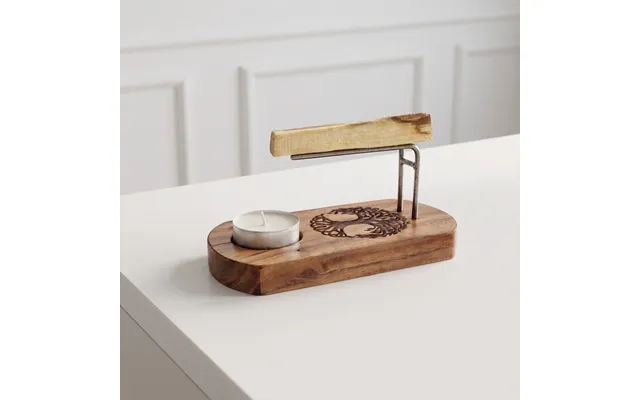 Palo Santo-holder I Akacietræ Med Livets Træ 15×7,5×h6,5 Cm