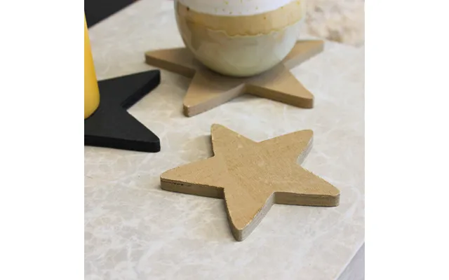 Stjerne Glasbrik Coasters - Træ