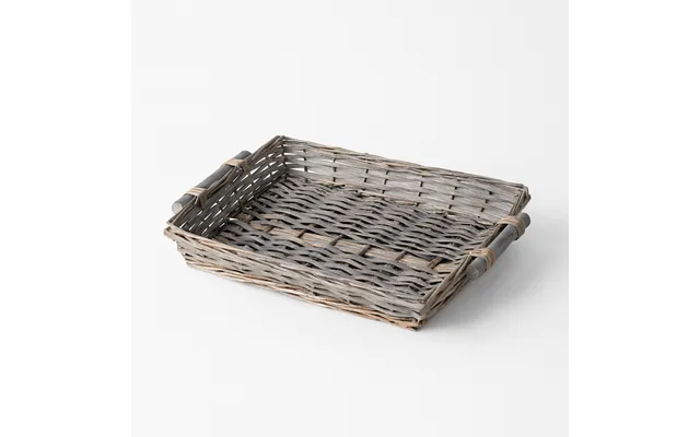 Stor Grå Gavekurv - Rektangulær 46x35xh7 Cm