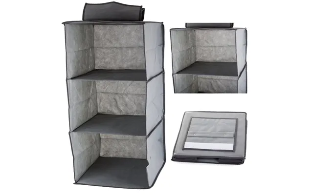 Tøj Opbevaring, 3 Hængehylder, Smart Opbevaring Af Tøj, Grå - 30x30x60 Cm