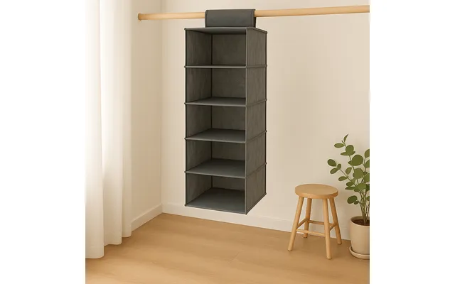 Tøj Opbevaring, 5 Hængehylder, Smart Opbevaring Af Tøj, Grå - 30x30x100 Cm