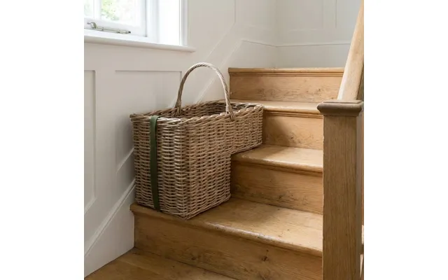 Trappe Kurv Cykelkurv I Grå Rattan - 50x30xh35 Cm