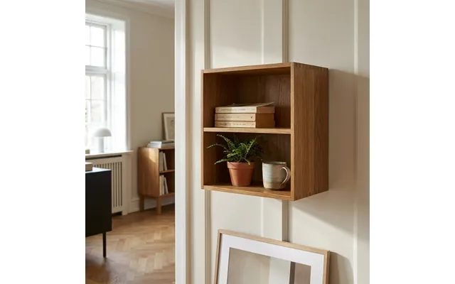 Væghylde I Egetræ Med Vertikalt Rum - Fsc 100% 30×18×h30 Cm