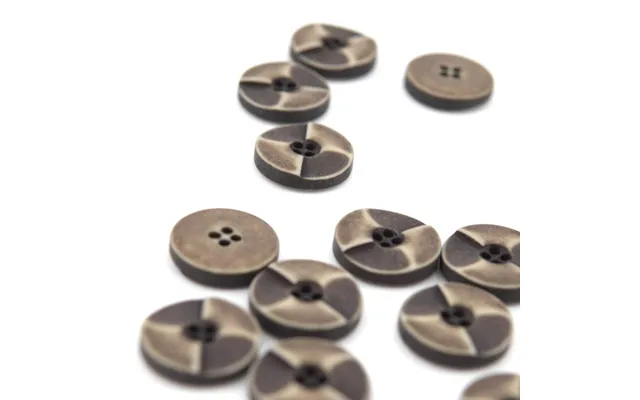Knap 15 Mm - Meleret Sten-look Brun Beige