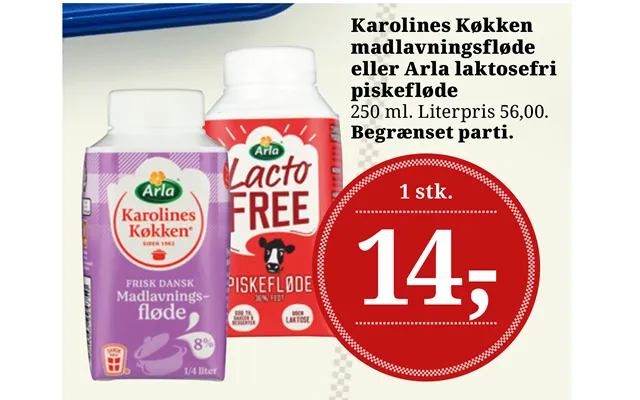 Karolines Køkken Madlavningsfløde Eller Arla Laktosefri Piskefløde