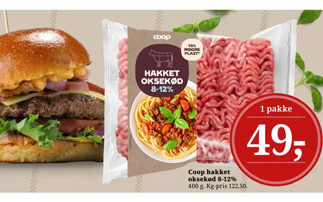 Coop Hakket Oksekød 8-12%