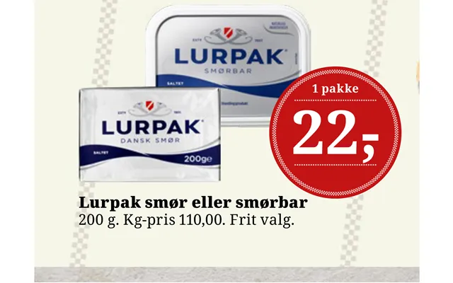 Lurpak Smør Eller Smørbar