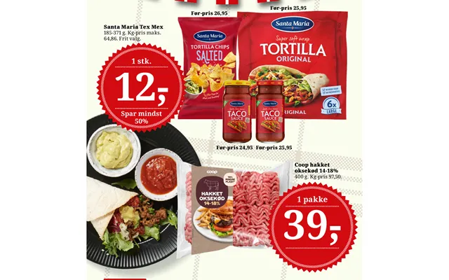Santa Maria Tex Mex Coop Hakket Oksekød 14-18% 12