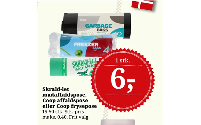 Madaffaldspose, Coop Affaldspose Eller Coop Frysepose
