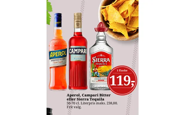 Aperol, Campari Bitter Eller Sierra Tequila