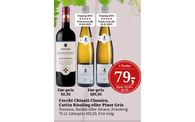 Cecchi Chianti Classico, Cattin Riesling Eller Pinot Gris