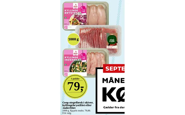 Coop Stegeflæsk I Skiver, Kyllingebrystfilet Eller -inderfilet