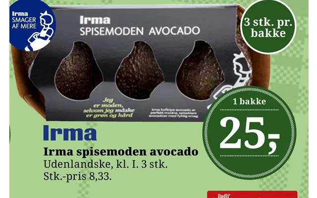 Irma Spisemoden Avocado