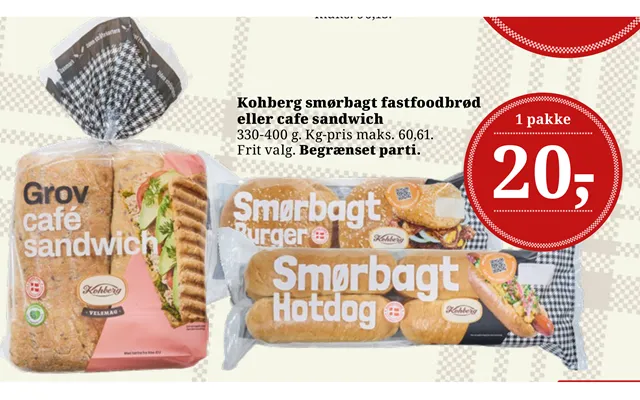 Kohberg Smørbagt Fastfoodbrød Eller Cafe Sandwich